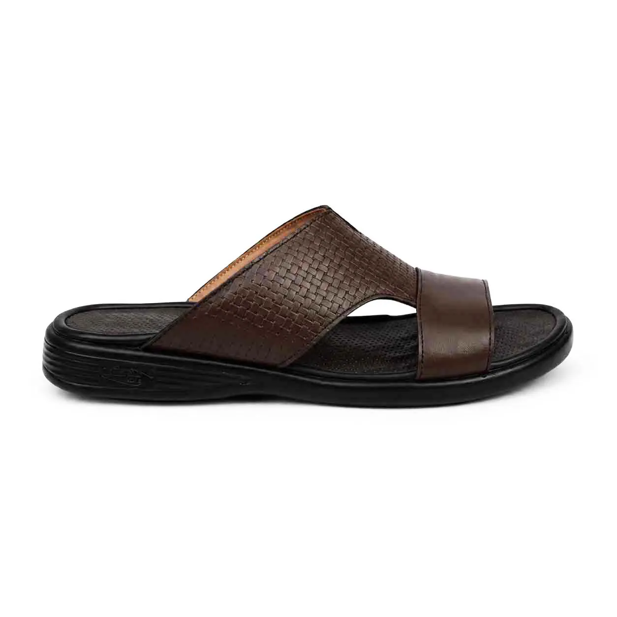 Sandale pour homme HR marron cuir miniature